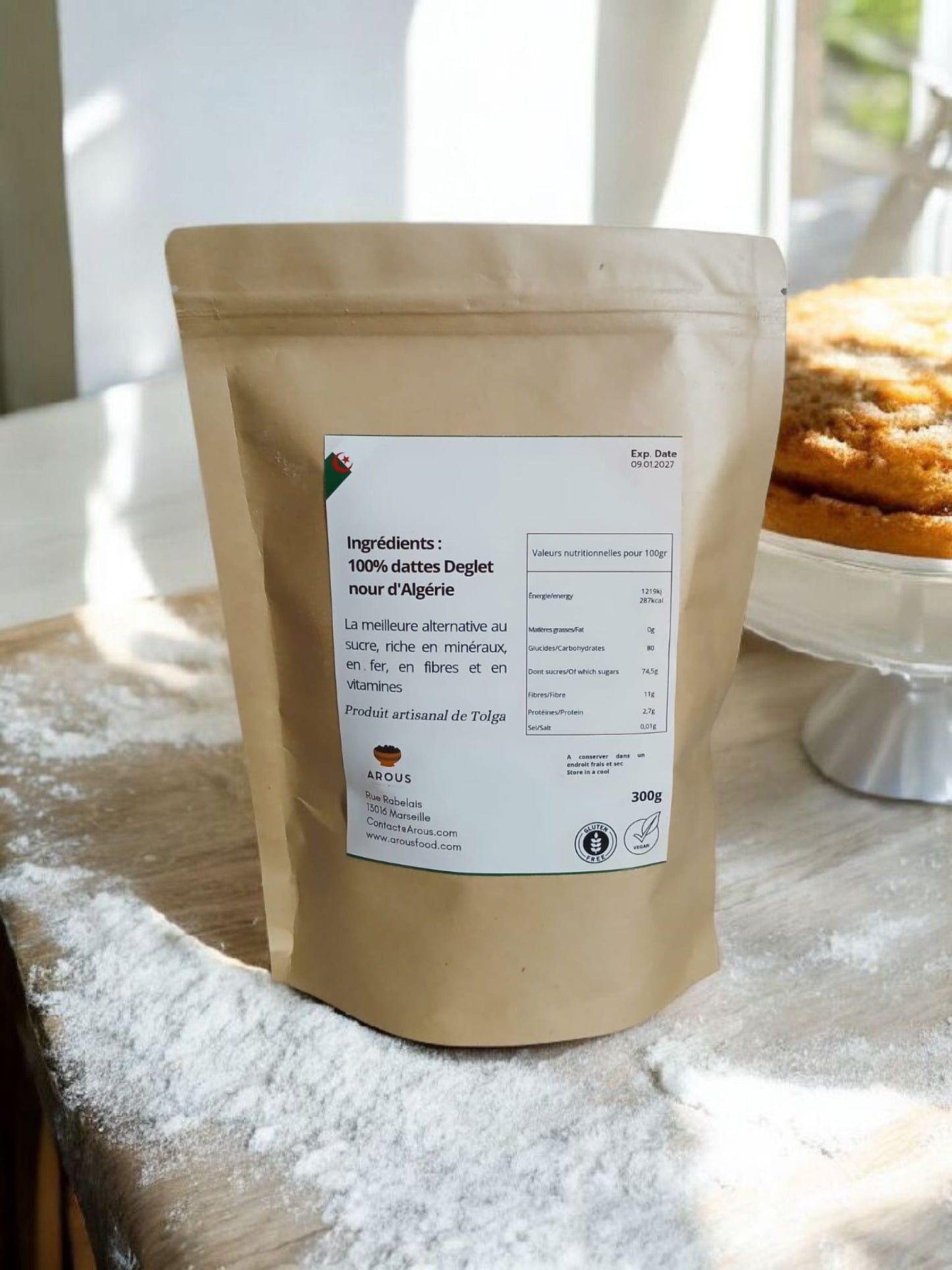 Dattes séchées en poudre